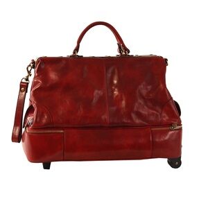 - VESPUCCI - RED
TWO WHEELES DOUBLE-BOTTOM GLADSTONE LEATHER